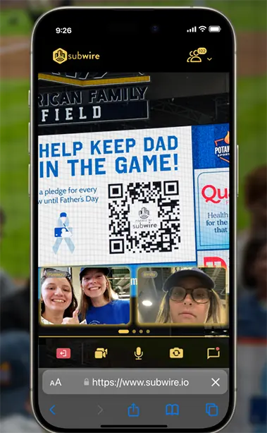 SubWire app with stadium QR code integration